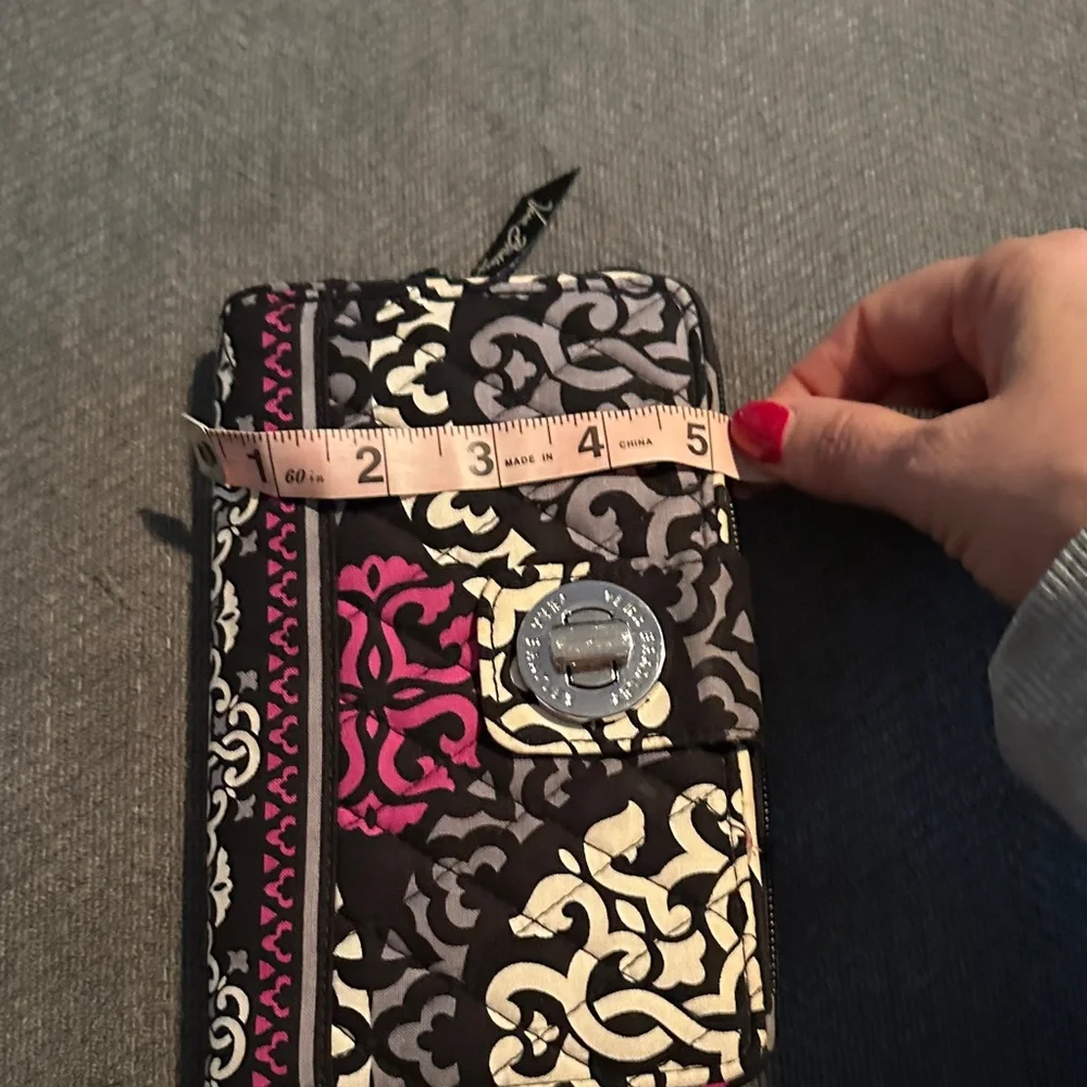 Vera Bradley Black and Pink Patterned Wallet - Picture 9 of 9